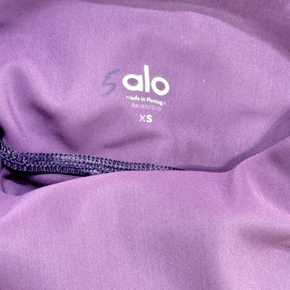 ALO Womens Leggings Activewear Grape Stretch Destroyed Full Length Size XS - Picture 6 of 11